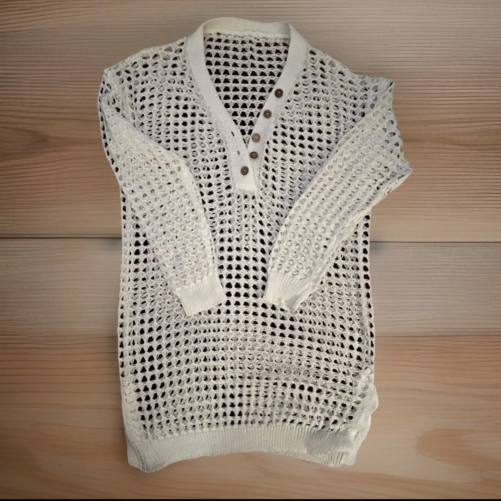 Cupshe White Knit Swim Coverup